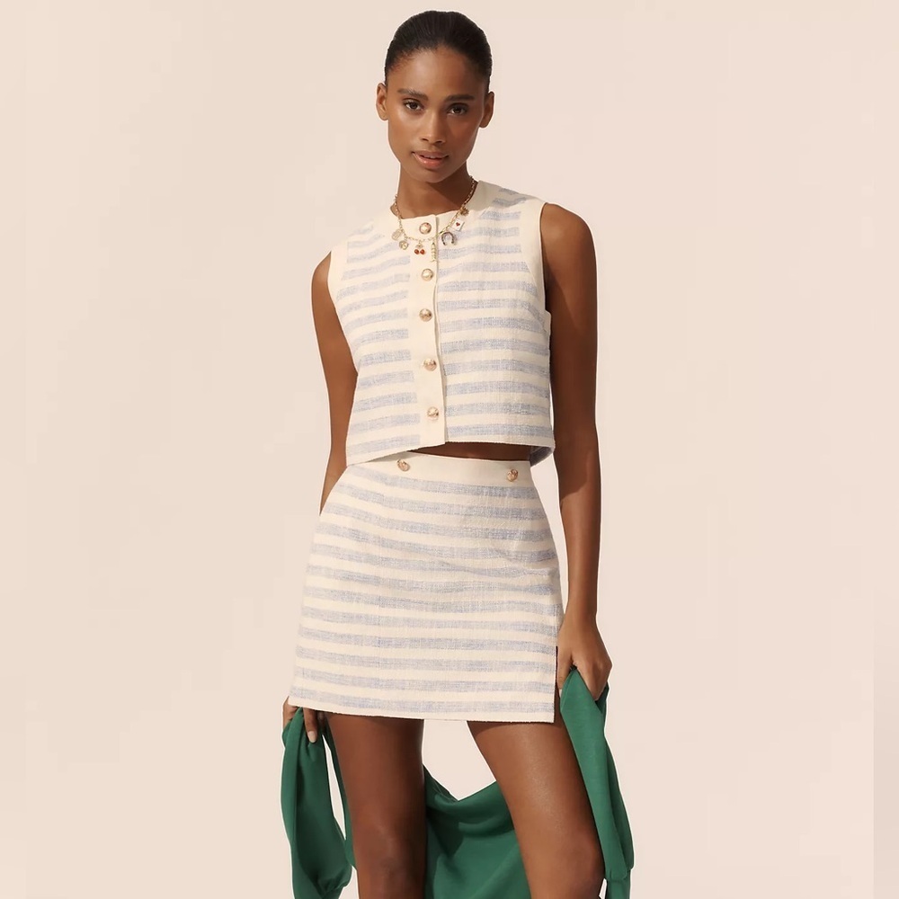 NWT! Anthropologie Avec Les Filles Striped Mini Skirt -Size XS ❄️